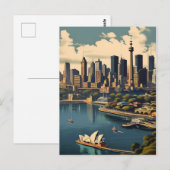 Sydney vintage poster briefkaart (Voorkant / Achterkant)