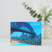 Sydney Vintage Travel Art Briefkaart (Staand voorkant)