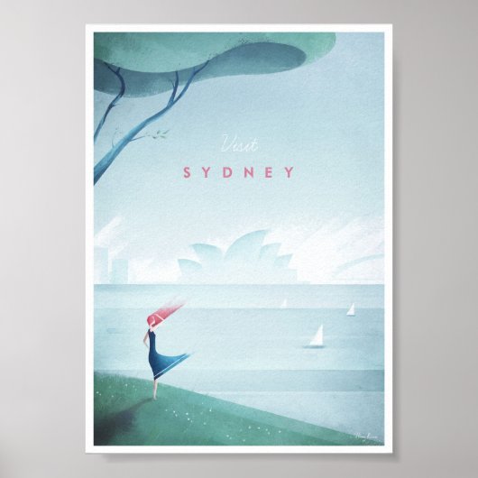 Sydney Vintage Travel Poster (Voorkant)