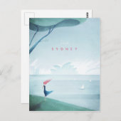 Sydney Vintage Travel Poster - Art Briefkaart (Voorkant / Achterkant)