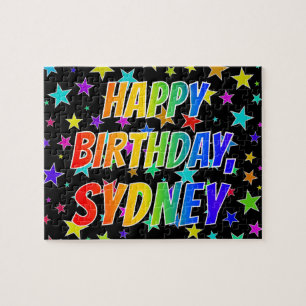 "SYDNEY" Voornaam, geun "HAPPY BIRTHDAY" Legpuzzel
