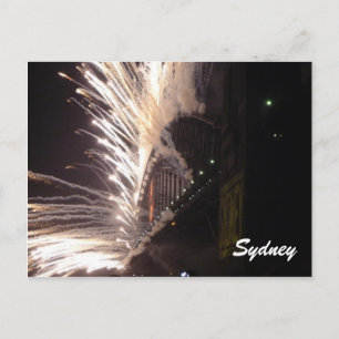sydney vuurwerk wit feestdagenkaart