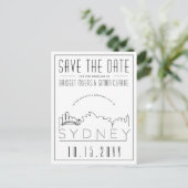 Sydney Wedding Deco Skyline Save the Date Briefkaart (Staand voorkant)