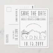 Sydney Wedding Deco Skyline Save the Date Briefkaart (Voorkant / Achterkant)