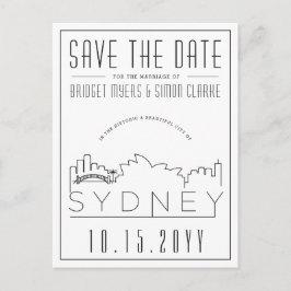 Sydney Wedding Deco Skyline Save the Date Briefkaart