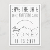 Sydney Wedding Deco Skyline Save the Date Briefkaart (Voorkant)