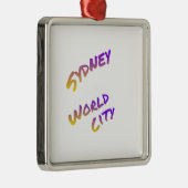 Sydney world city, kleurrijke tekstkunst metalen ornament (Rechts)