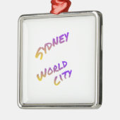 Sydney world city, kleurrijke tekstkunst metalen ornament (Links)