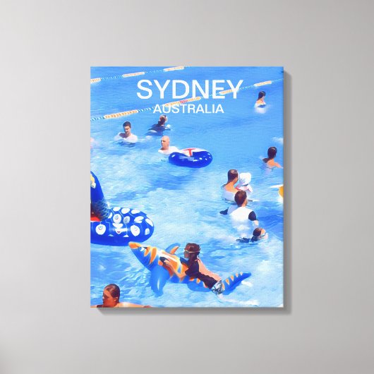 Sydney Zomer zwembad reisprint Canvas Afdruk (Voorkant)