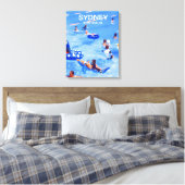 Sydney Zomer zwembad reisprint Canvas Afdruk (Insitu (Slaapkamer))