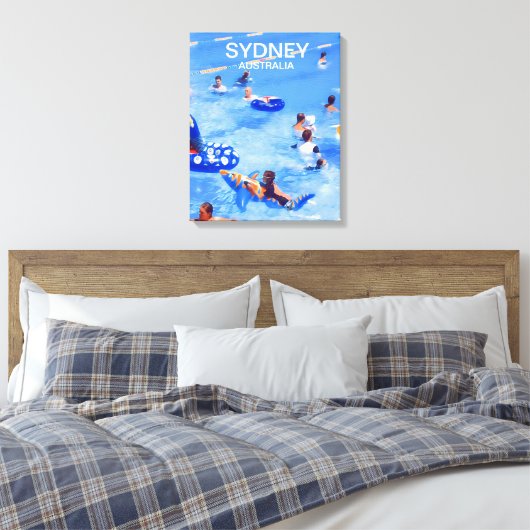 Sydney Zomer zwembad reisprint Canvas Afdruk (Insitu (Slaapkamer))