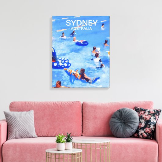 Sydney Zomer zwembad reisprint Canvas Afdruk (Insitu (Woonkamer))