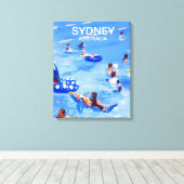 Sydney Zomer zwembad reisprint Canvas Afdruk (Insitu (Houten vloer))