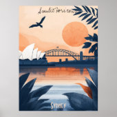 Sydney Zonsondergang - Opera House en Harbour Brid Poster (Voorkant)