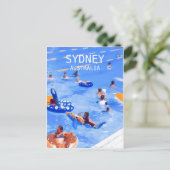 Sydney-zwempools digitaal kunstreizen briefkaart (Staand voorkant)