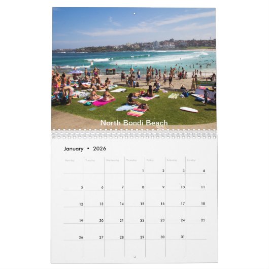 Sydney's kuststrook (Bondi tot Coogee) Kalender (Jan 2026)