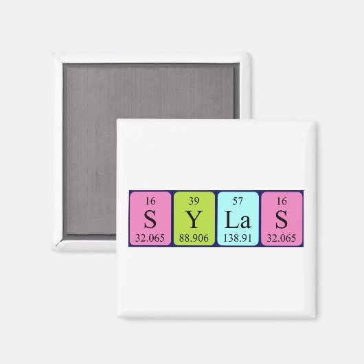 Sylas periodiek table name magnet (Voorkant / Achterkant)