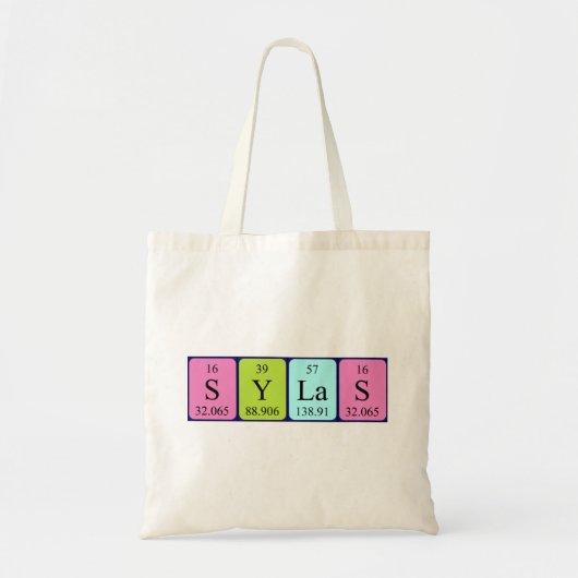Sylas periodieke table name canvas tas (Voorkant)