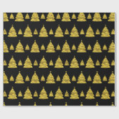 Sylish Black and Gold kerstboom Cadeaupapier (Vlak)