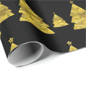 Sylish Black and Gold kerstboom Cadeaupapier (Rol Hoek)