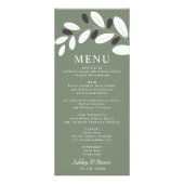 Sylized Olijftak Mediterraan groen menukaart Reclamekaart (Voorkant)