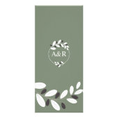 Sylized Olijftak Mediterraan groen menukaart Reclamekaart (Achterkant)