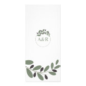 Sylized Olive tak Mediterraans charme menukaart Reclamekaart (Achterkant)