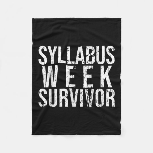 Syllabus Week Survivor College Freshman Herfst Sem Fleece Deken (Voorkant)