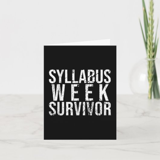 Syllabus Week Survivor College Freshman Herfst Sem Kaart (Voorkant)