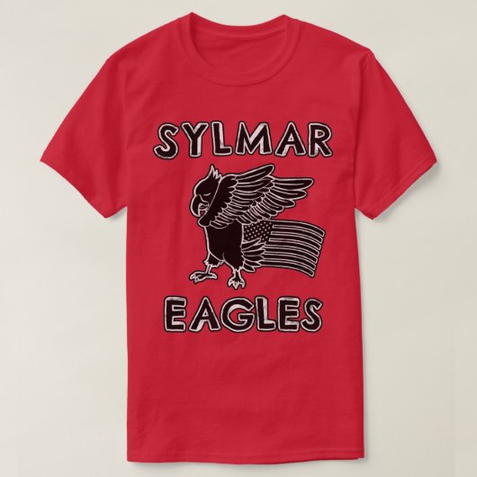 Sylmar Eagles school mascot american flag T-shirt (Design voorkant)