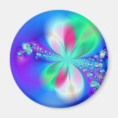 Sylph Dans Helderblauwe Fractale Kunst Magneet (Voorkant)