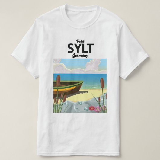 Sylt Duitsland reisposter T-shirt (Design voorkant)