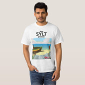 Sylt Duitsland reisposter T-shirt (Voorkant volledig)