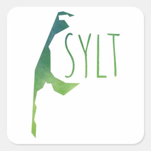 Sylt-kaart Vierkante Sticker (Voorkant)