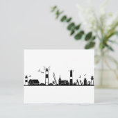 SYLT Nordsee Insel City Skyline Silhouette Briefkaart (Staand voorkant)