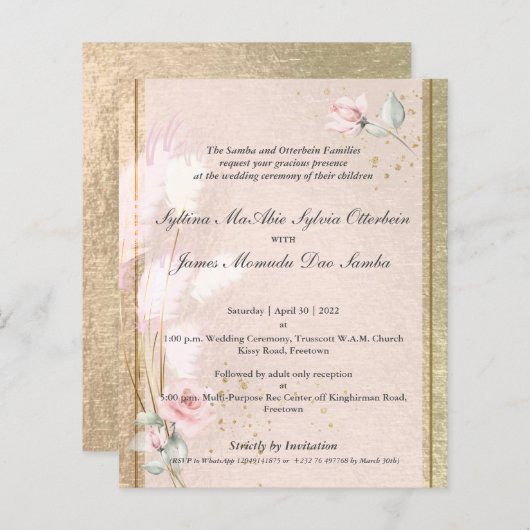 Syltina Custom 5c Luxe Roze Pampas Gras (Voorkant / Achterkant)