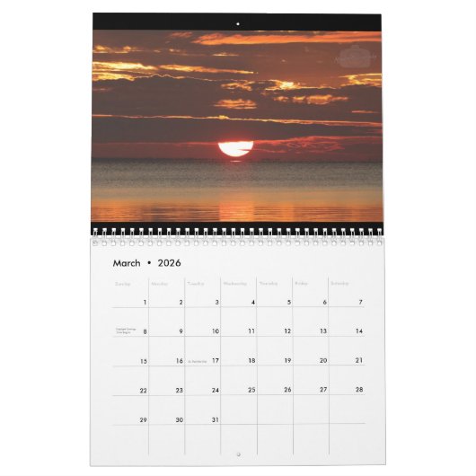 Sylvan Beach Sunsets Calendar Kalender (Mar 2026)