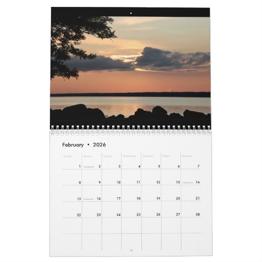 Sylvan Beach Zonsondergangen Kalender (Feb 2026)