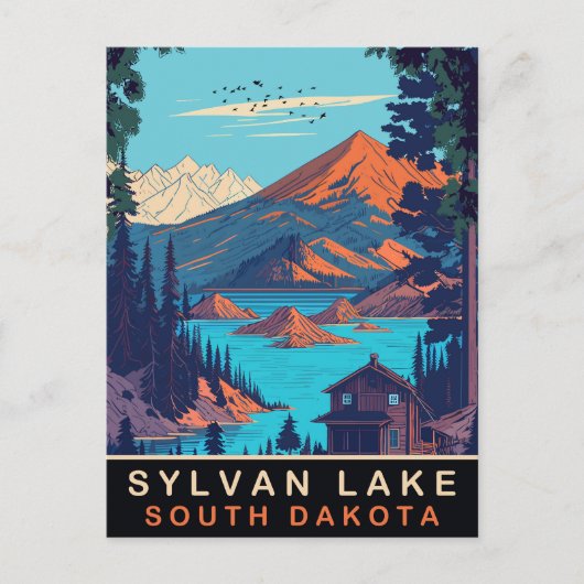 Sylvan Lake, South Dakota, Oude Reis Briefkaart (Voorkant)