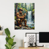Sylvan Sanctuary: Bigfoot's zachte aanraking Poster (Thuiskantoor)