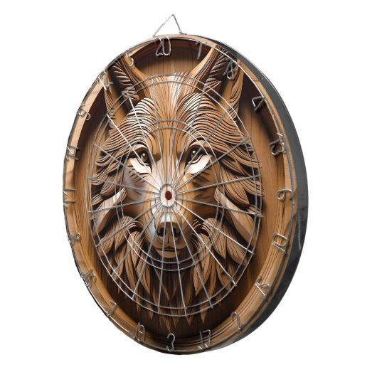 Sylvan Sentinel: De majestueuze wolfprint Dartbord (Voorkant Rechts)