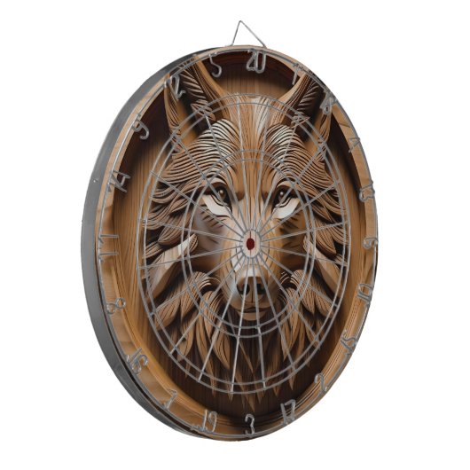 Sylvan Sentinel: De majestueuze wolfprint Dartbord (Voorkant Links)