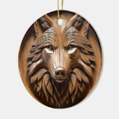 Sylvan Sentinel: De majestueuze wolfprint Keramisch Ornament (Links)