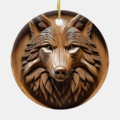 Sylvan Sentinel: De majestueuze wolfprint Keramisch Ornament (Achterkant)