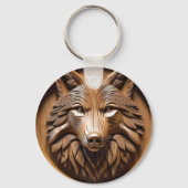 Sylvan Sentinel: De majestueuze wolfprint Sleutelhanger (Voorkant)