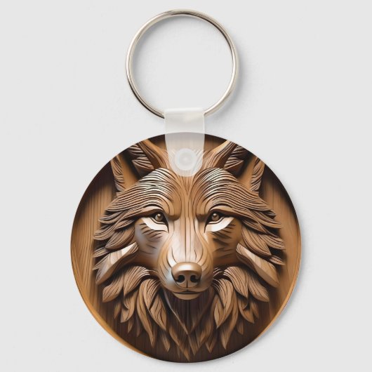 Sylvan Sentinel: De majestueuze wolfprint Sleutelhanger (Voorkant)