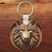 Sylvan Sentinel: De majestueuze wolfprint Sleutelhanger (Achterkant)