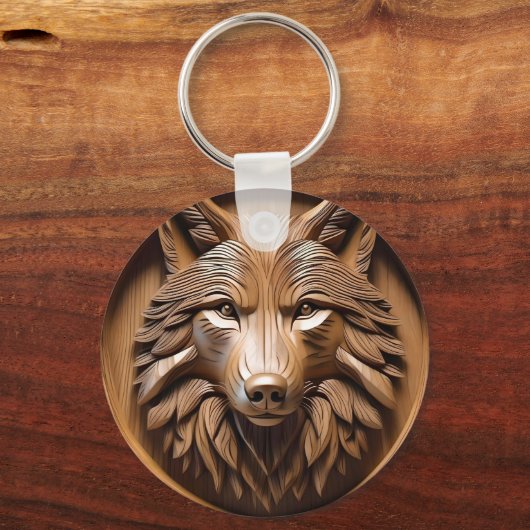 Sylvan Sentinel: De majestueuze wolfprint Sleutelhanger (Achterkant)