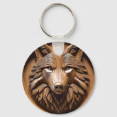 Sylvan Sentinel: De majestueuze wolfprint Sleutelhanger (Achterkant)