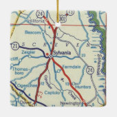 Sylvania Georgia  kaart Keramisch Ornament (Achterkant)